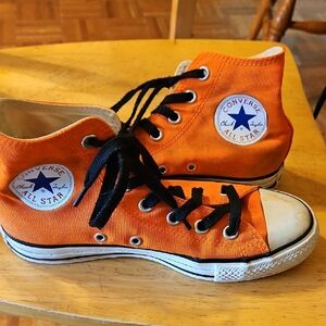 Converse Orange High-Top Sneakers Classic Style